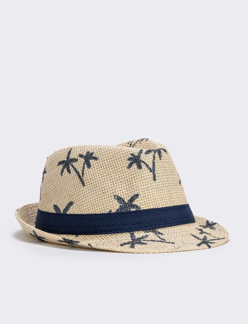 Cappello paglia bambino con palme - Verde