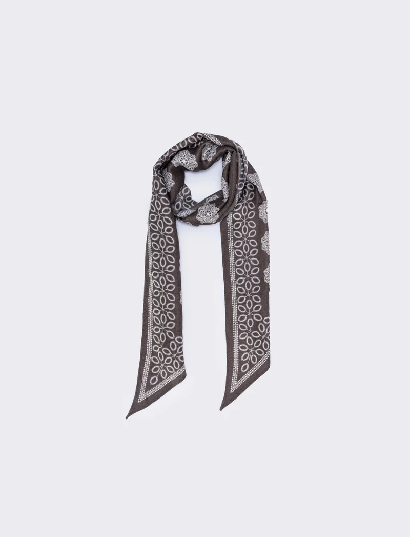 Foulard rettangolare fantasia - Nero