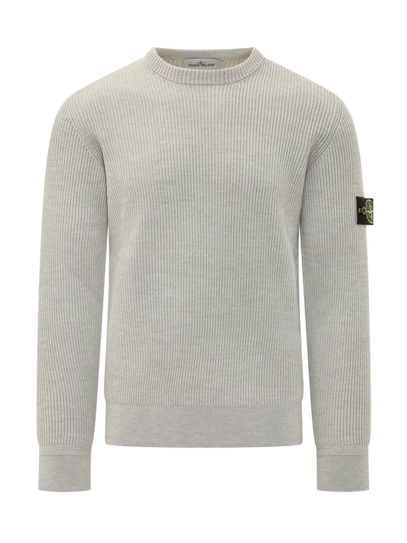 Maglia Girocollo a Coste con Patch