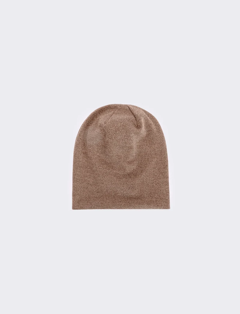 Cuffia melange in maglia larga elegante - Beige