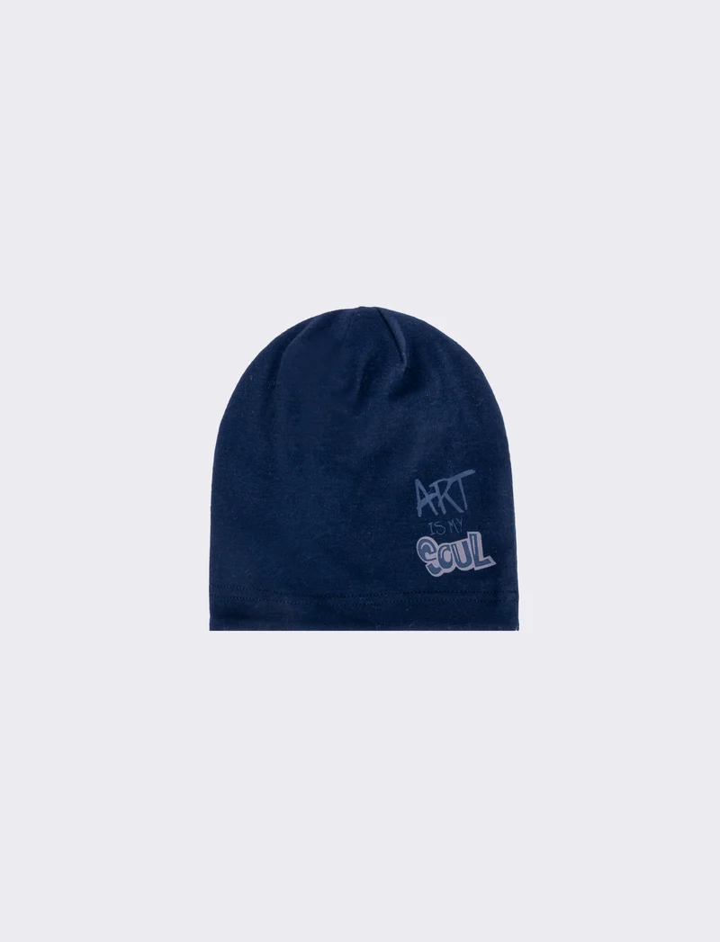 Cuffia basic con bordino elegante - Blu