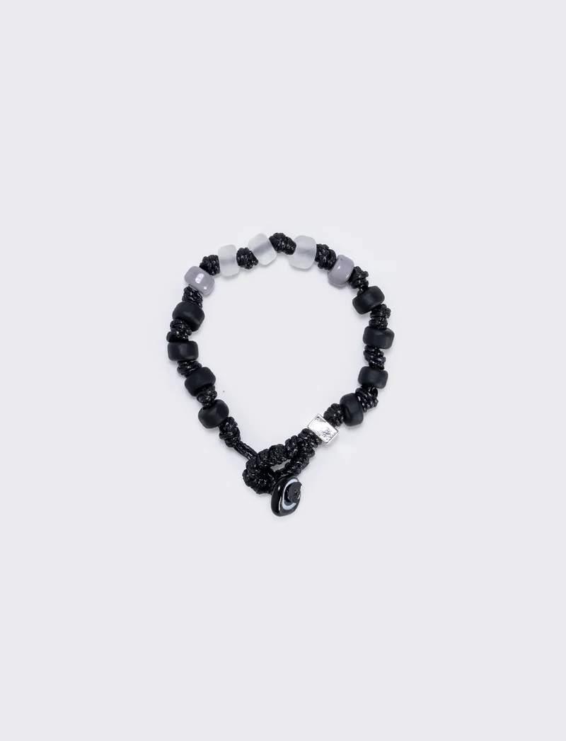 Bracciale colorato in tessuto elegante - Nero