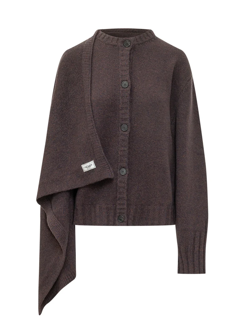 Cardigan con Pannello Drappeggiato