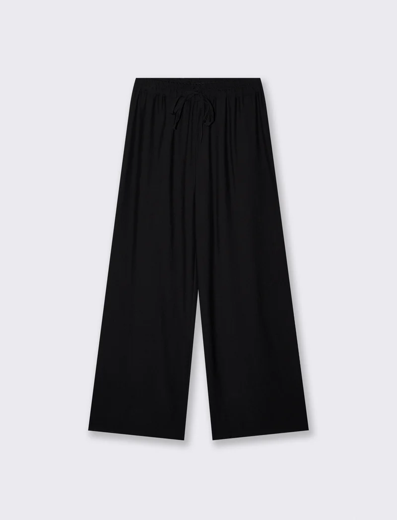 Pantaloni morbidi con elastico per lei - Nero