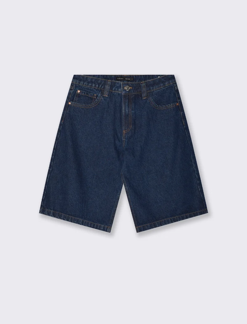 Bermuda baggy low waist 5 tasche - DENIM SCURO