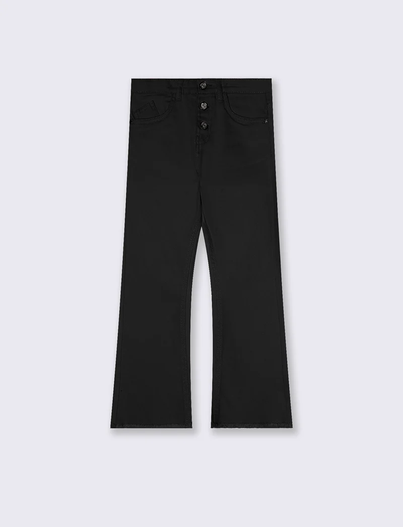 Pantaloni flare in cotone elastico comodi - Nero