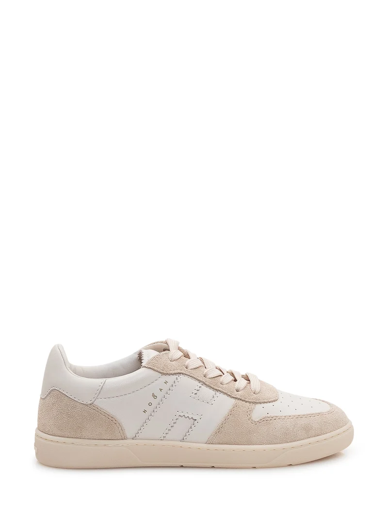 Sneaker in Pelle e Suede con Logo Laterale