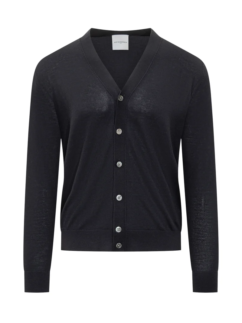 Cardigan Blu Knit De Monsieur