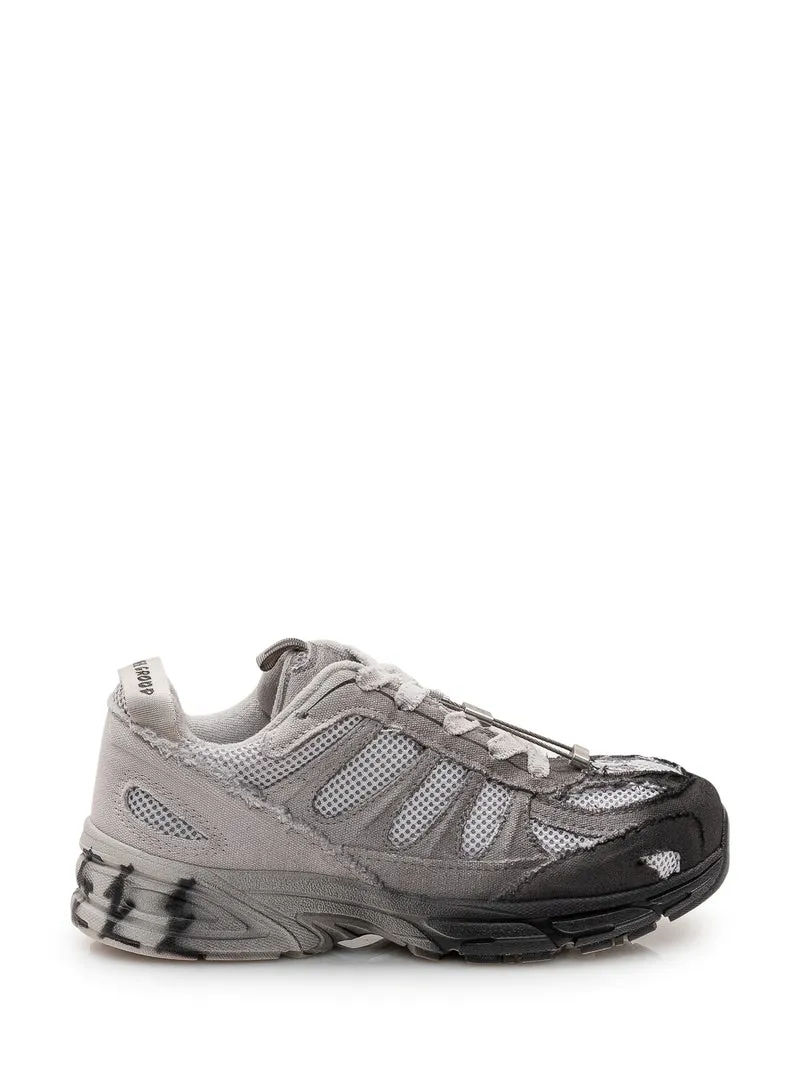 Sneakers Dragger con Lacci e Inserti in Mesh a Effetto Usurato