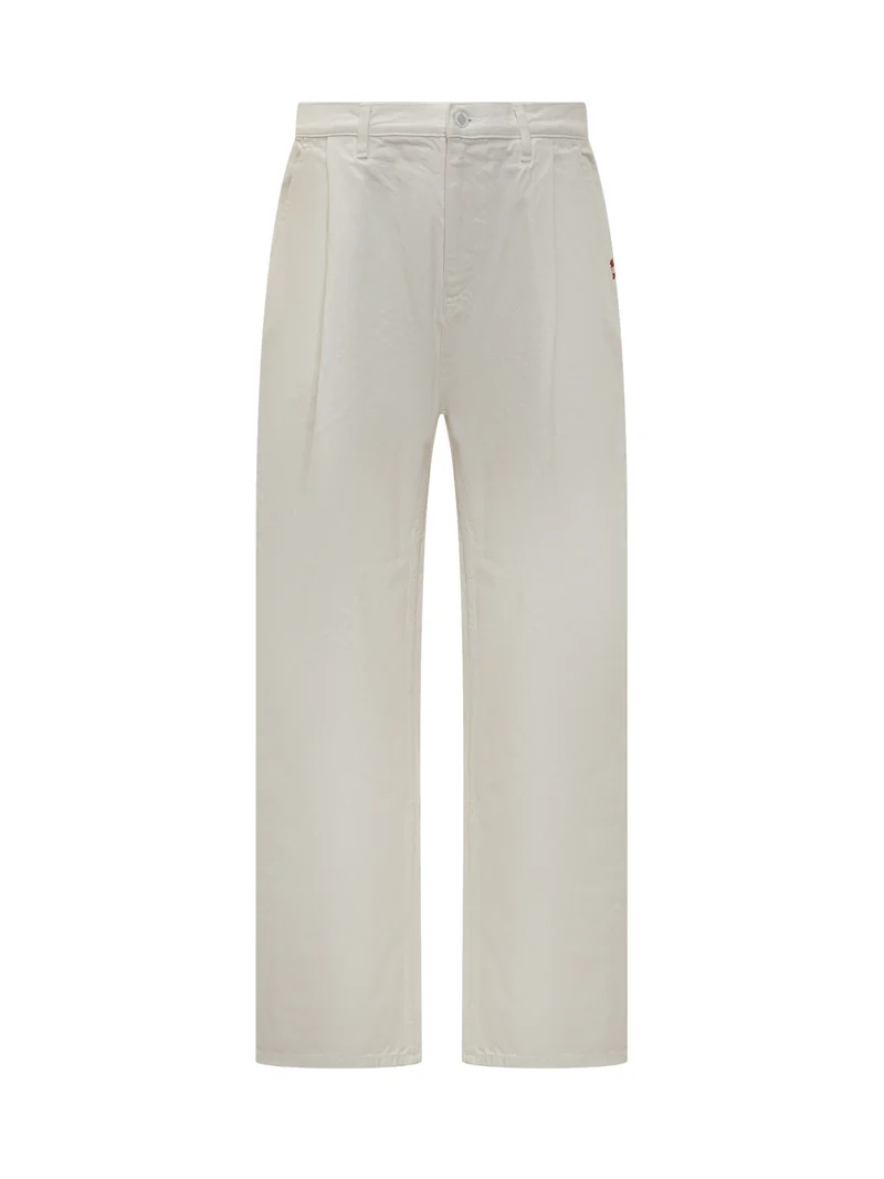 Amish Pantaloni Bianchi a Gamba Dritta