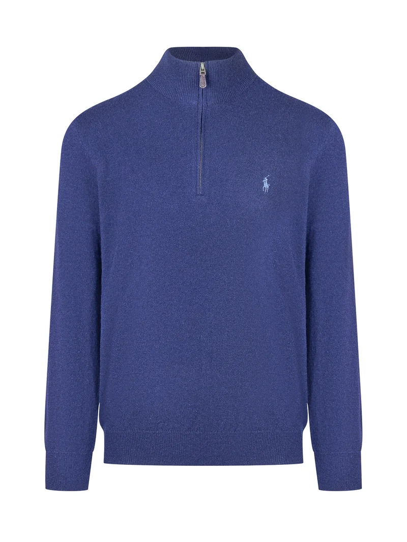 Polo Ralph Lauren Pullover Blu con Mezza Zip