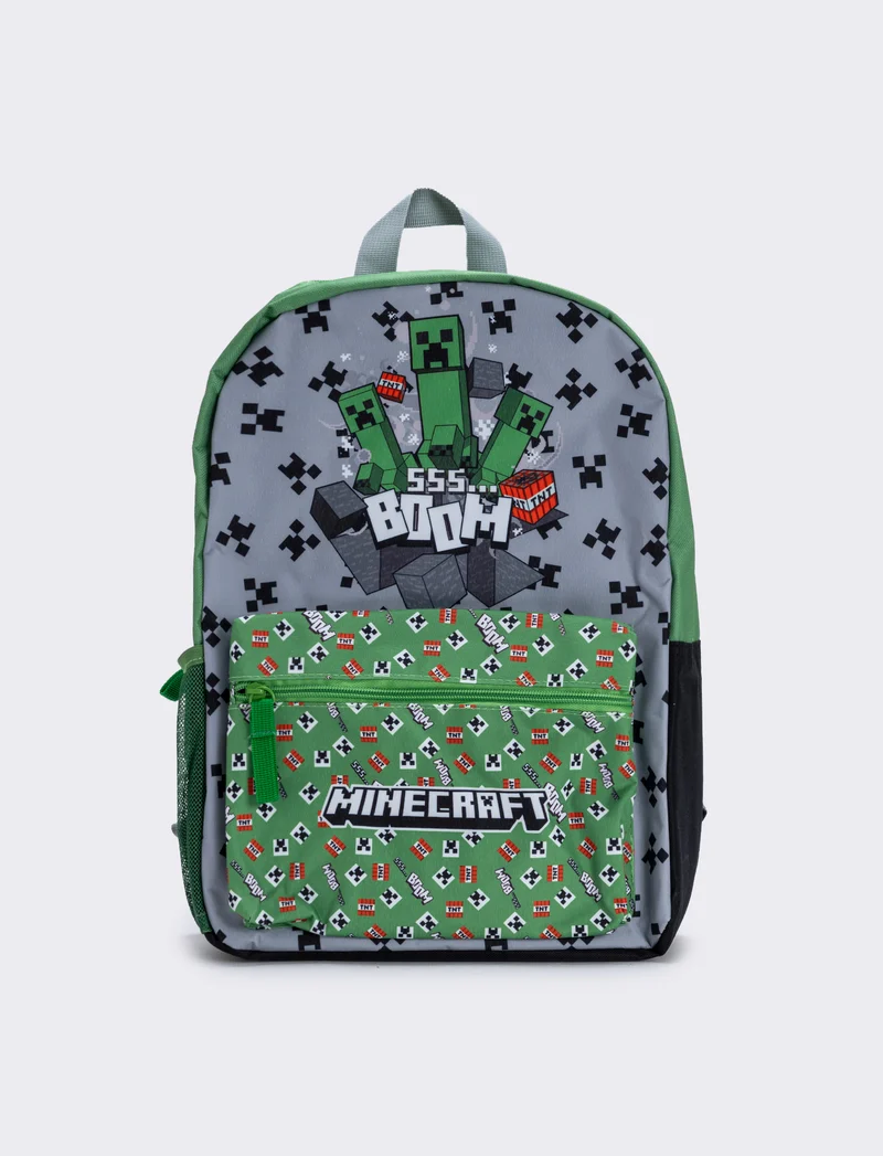 Zaino minecraft con tasca - Verde