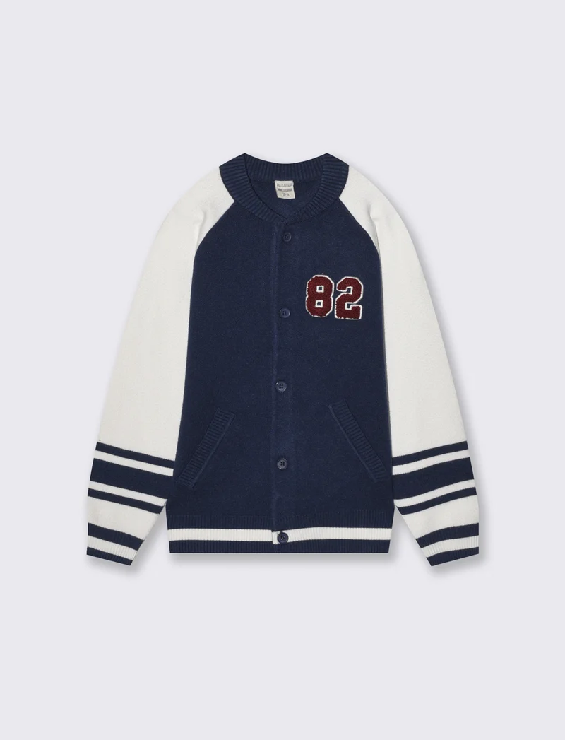 Maglione college con manica raglan - Blu
