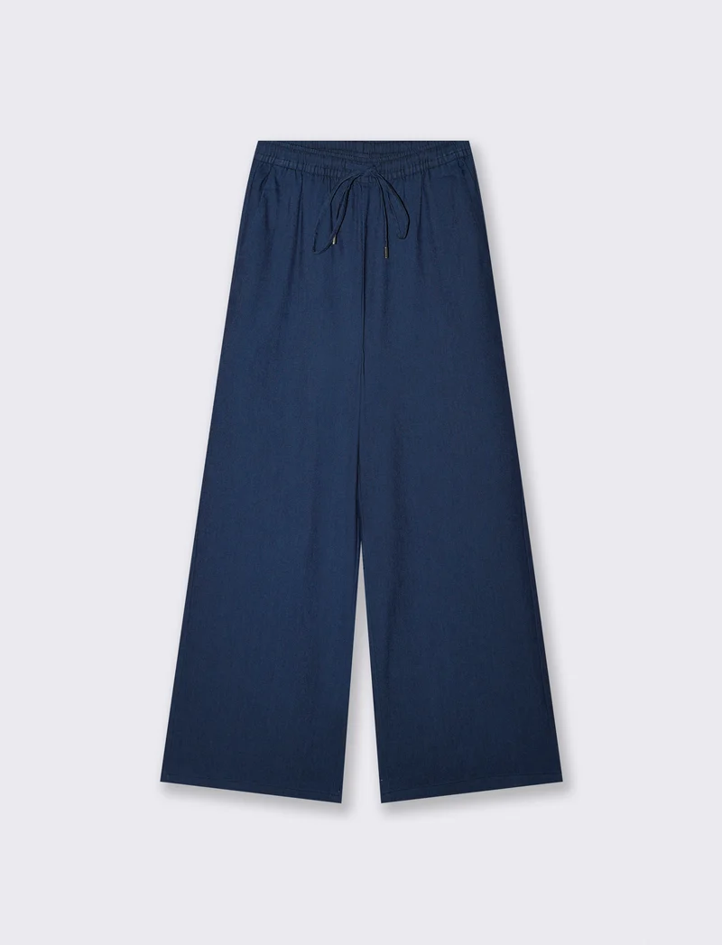 Pantaloni con elastico in vita - DENIM SCURO