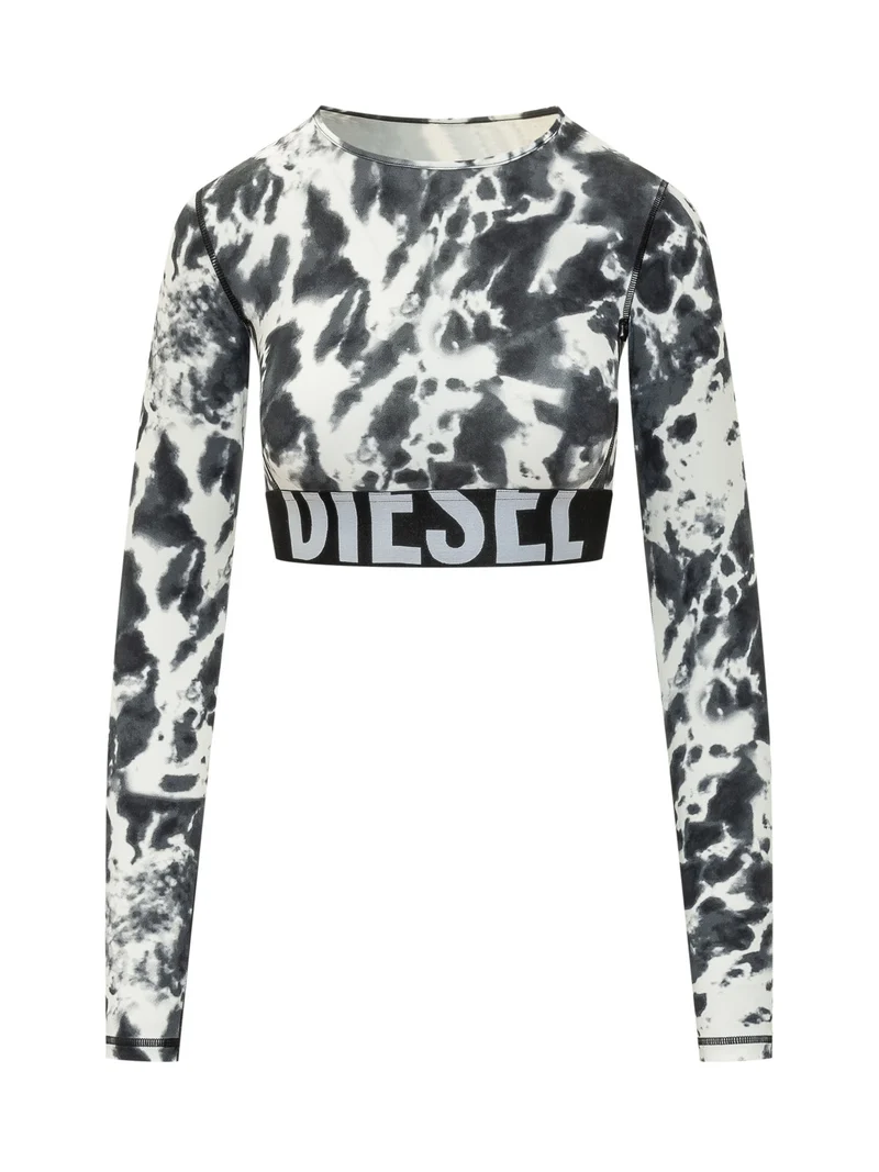 Top Melissa Cropped con Stampa Astratta