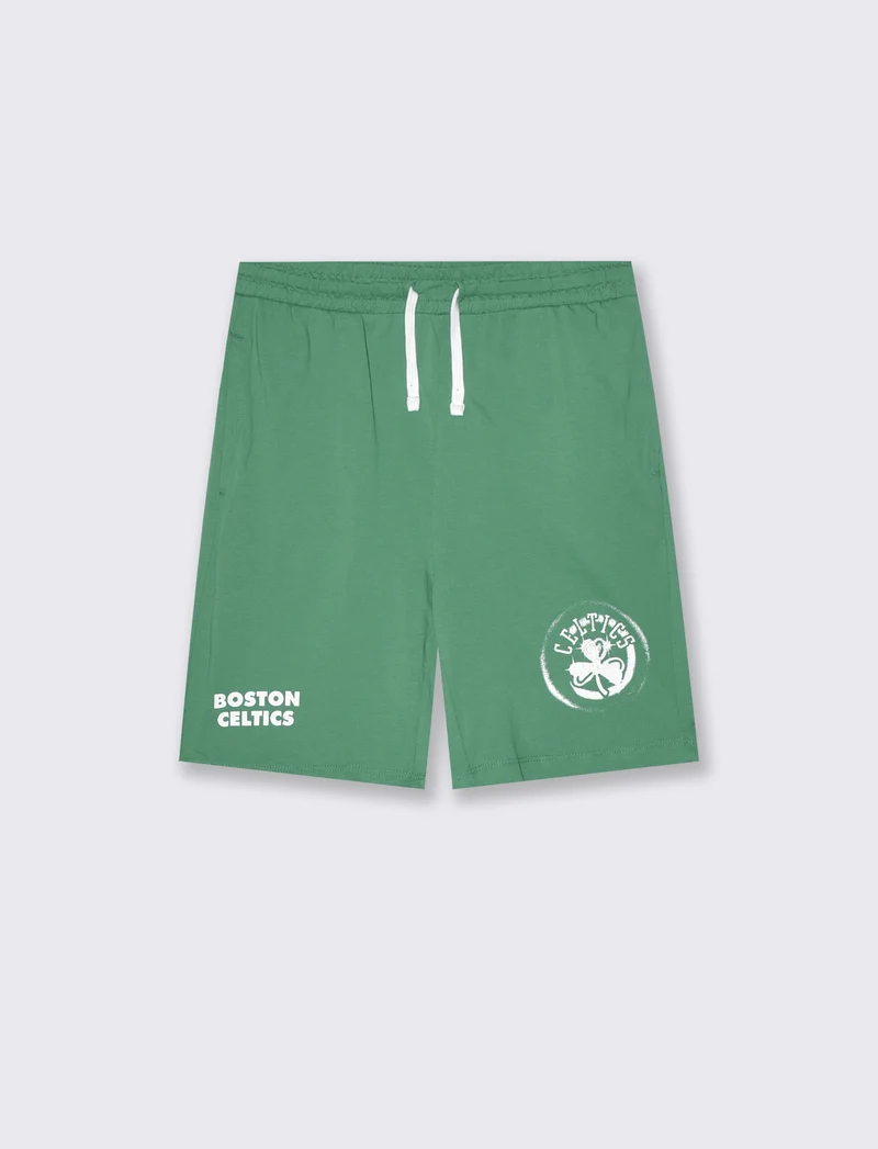 Bermuda NBA in cotone con coulisse - Verde