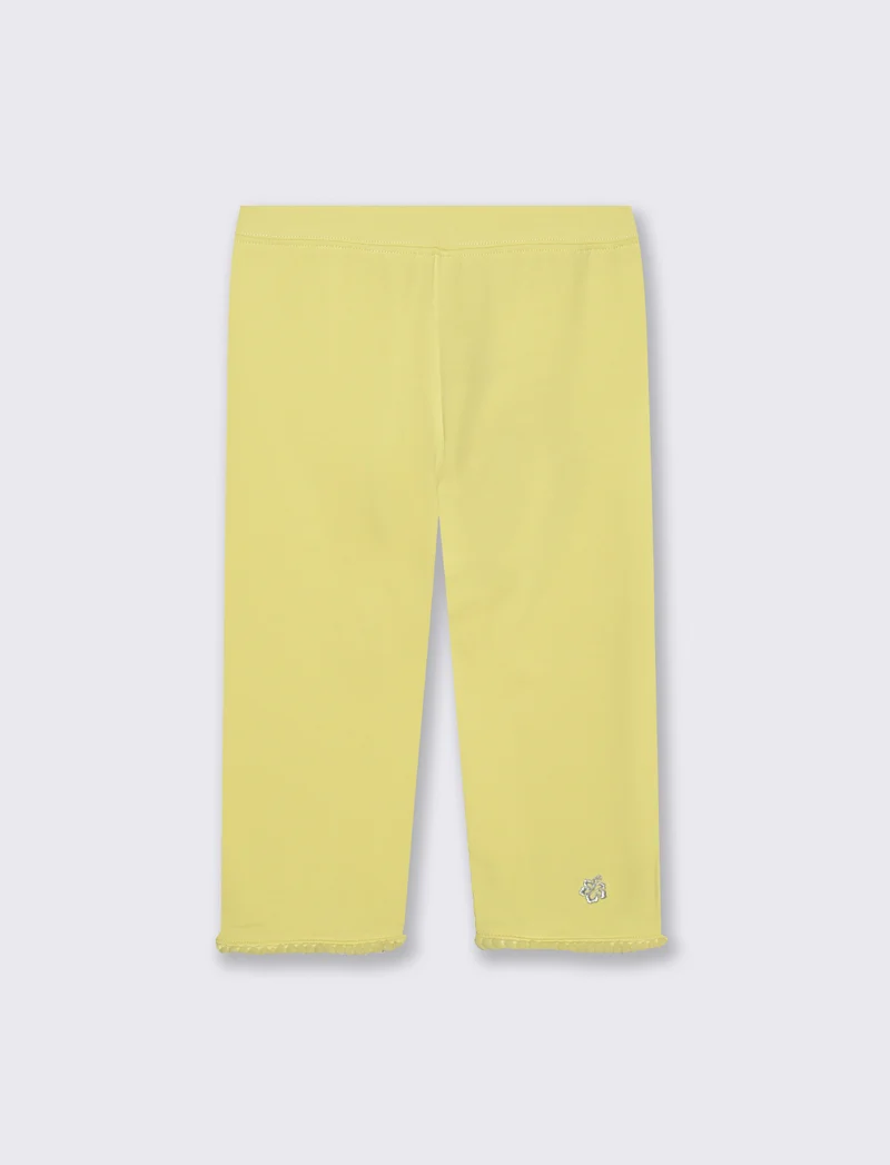 Leggings tre quarti in cotone elasticizzato - Giallo