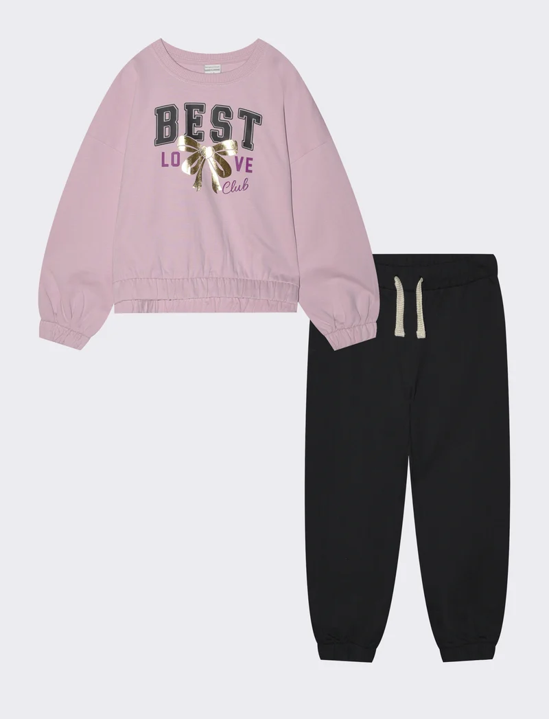 Tuta da bambina comoda e alla moda - Rosa polvere
