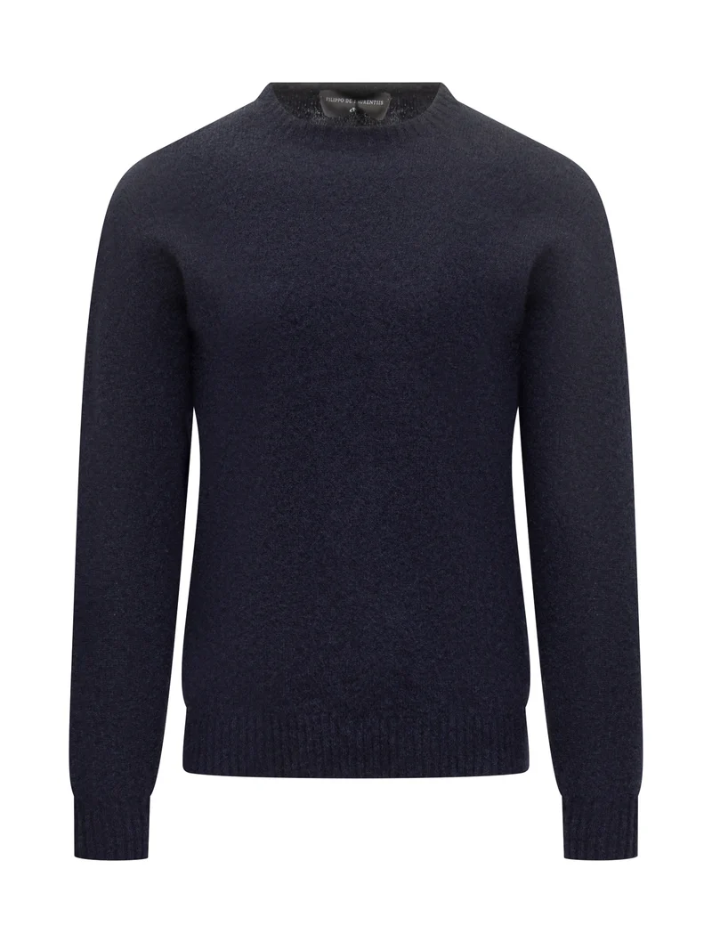 Maglione Girocollo in Lana Filippo De Laurentiis Blu