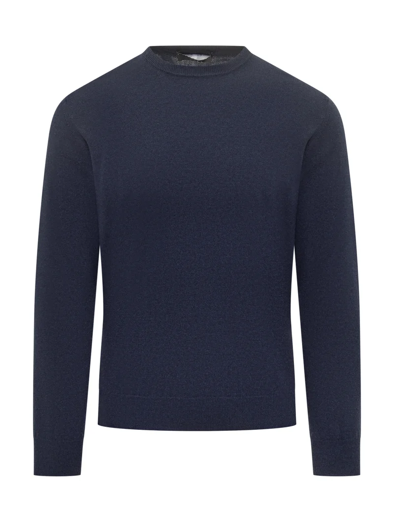 Maglia Girocollo in Lana Filippo De Laurentiis Blu Scuro