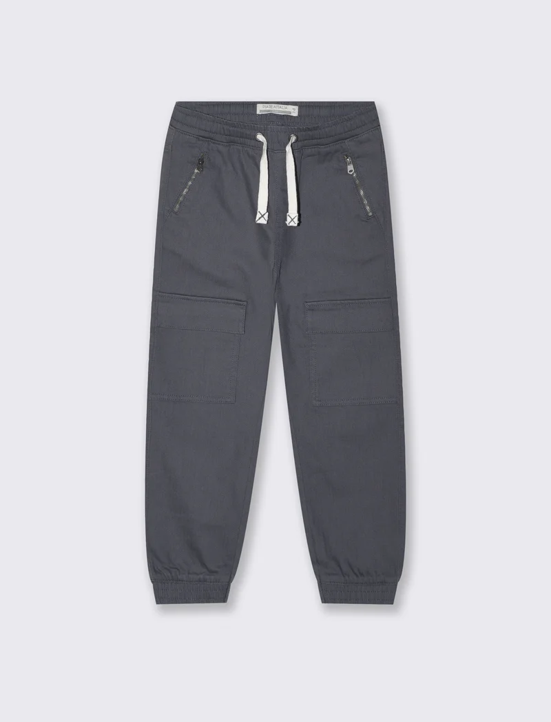 Jogging e comfort con tasconi in cotone - Grigio