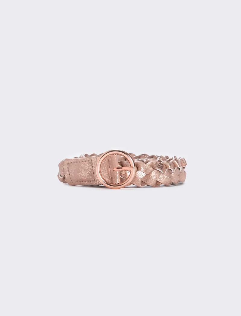 Cintura intrecciata metallizzata elegante - Oro rosa