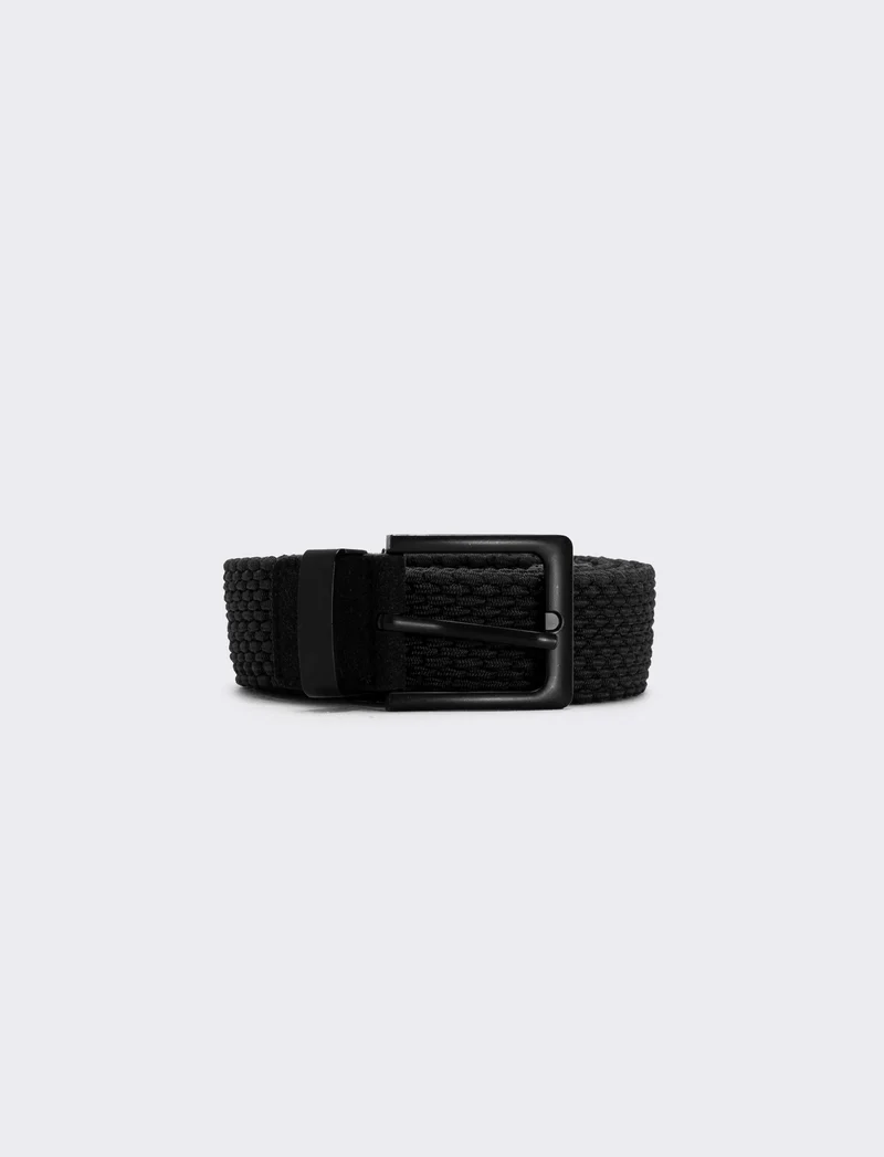 Cintura elastica intrecciata uomo - Nero