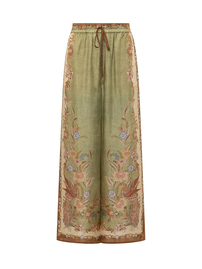 Indra Pantaloni Relaxed con Stampa Floreale
