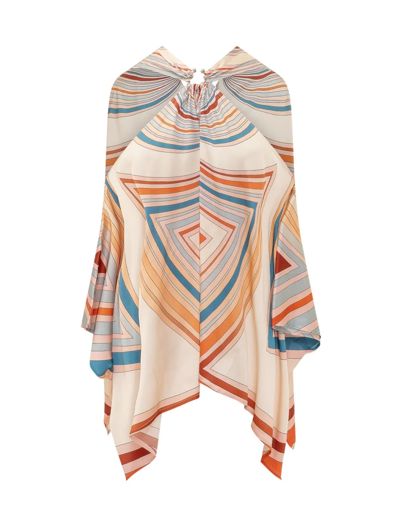 Top Halter con Stampa Geometrica