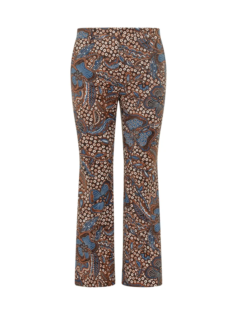 Pantaloni con Stampa Floreale e Motivo a Pois