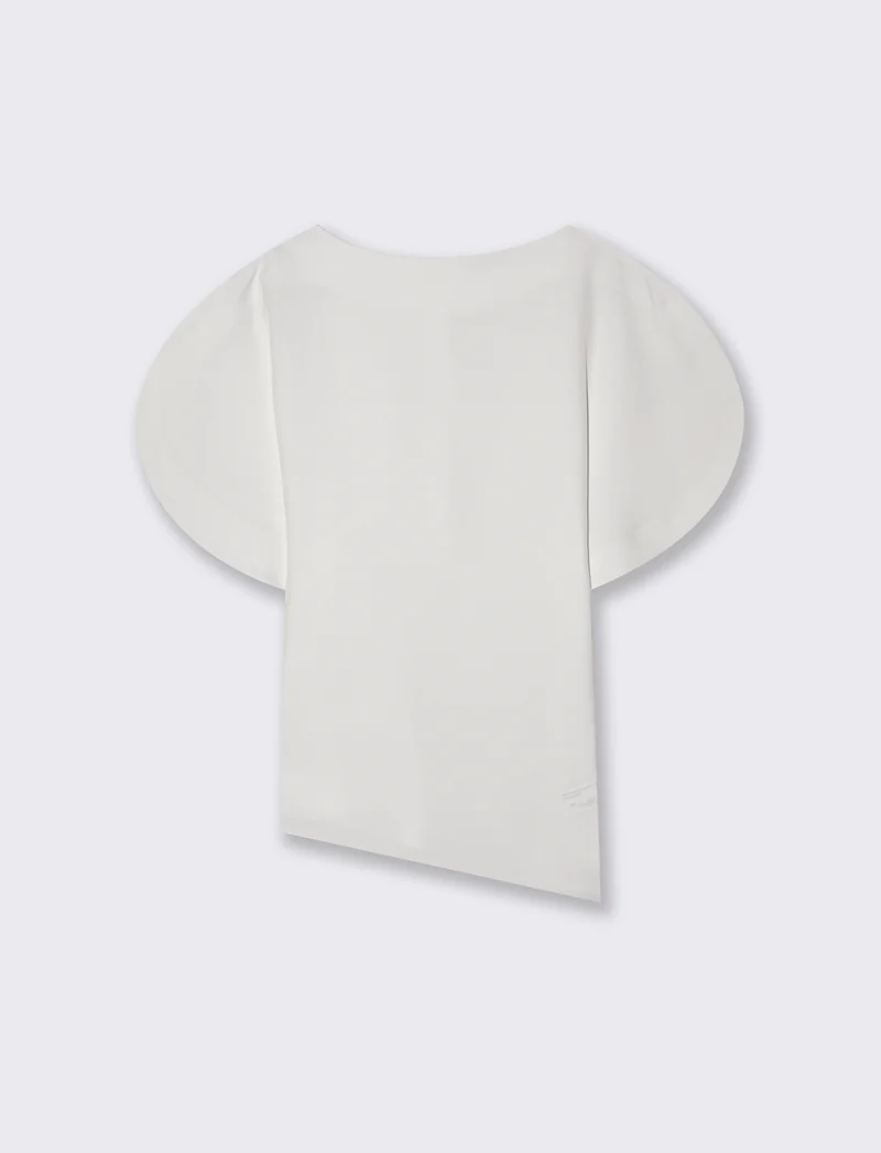 Casacca asimmetrica fluida - Bianco