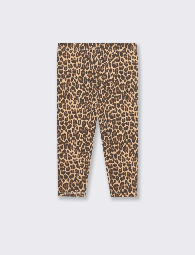 Leggings in cotone elasticizzato e fantasia - Leopardato