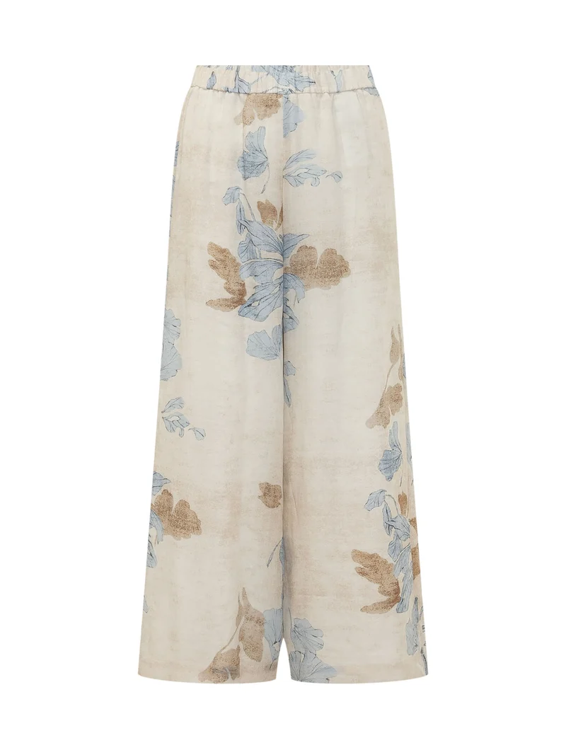 Pantaloni Ampi con Stampa Paesaggio