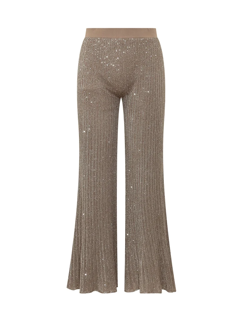 Pantalone Ampio con Texture Luminosa