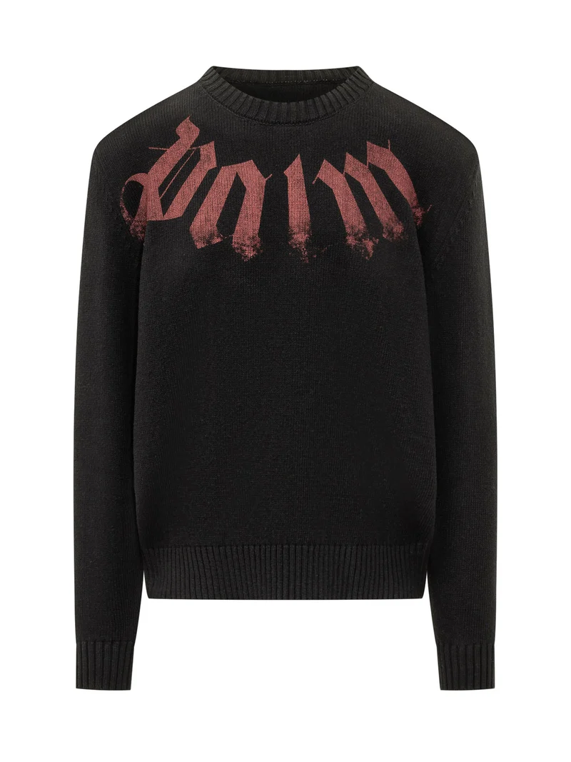 Maglione Girocollo con Logo Grande