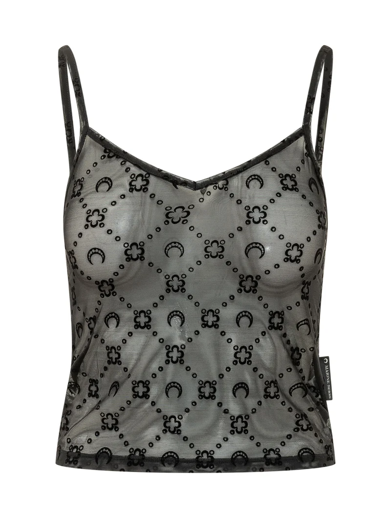 Top con Spalline in Tulle Moonogram