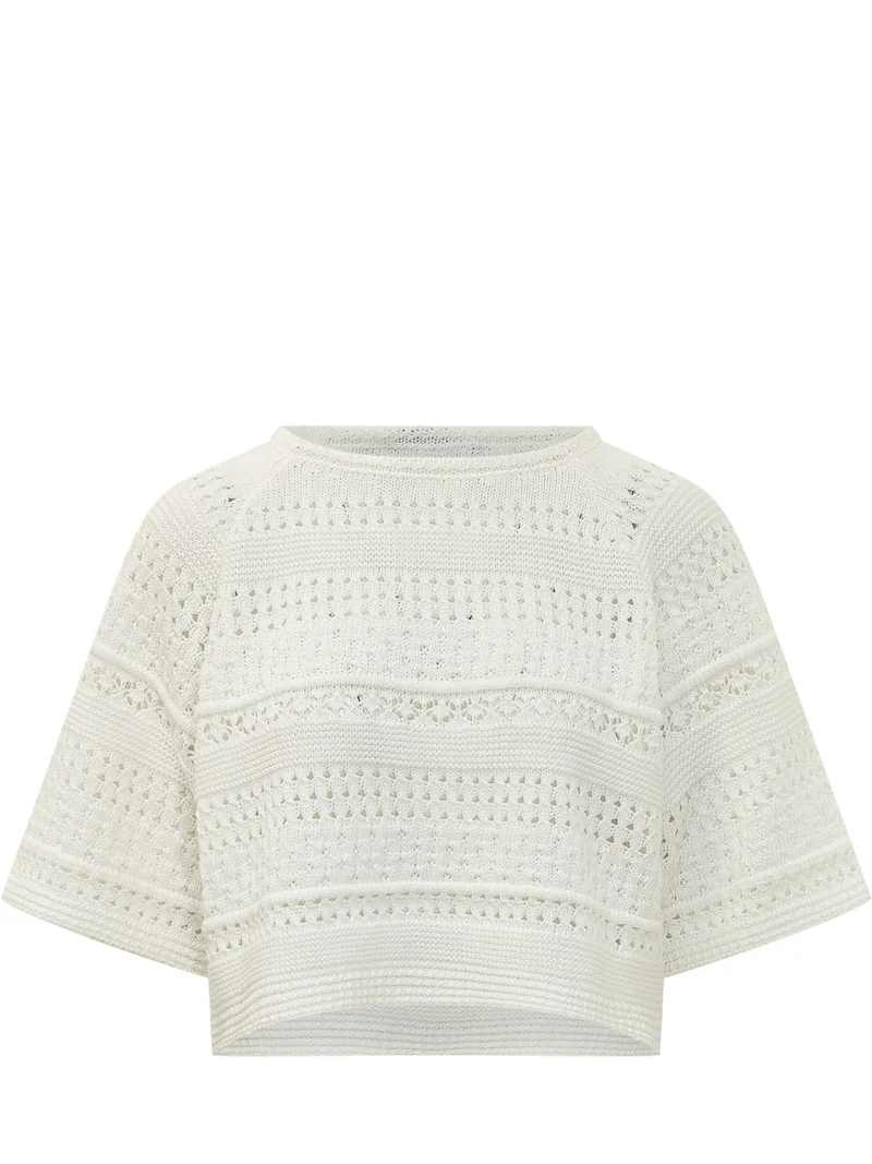 Maglia Traforata con Maniche Corte