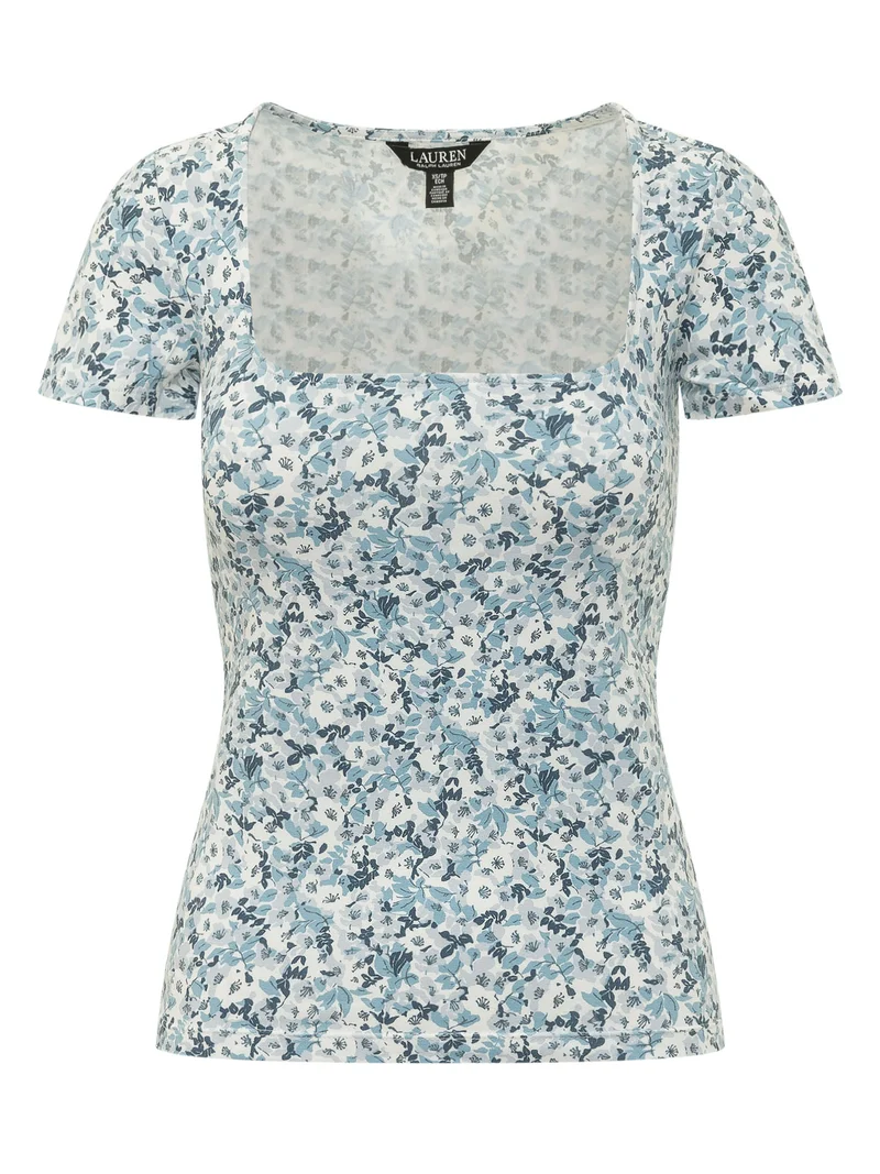 Top a Maniche Corte con Scollo Quadrato