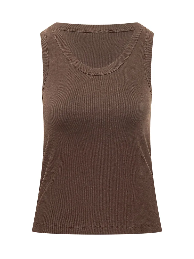 Top Senza Maniche con Motivo Jacquard