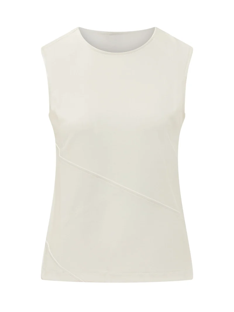 Top Senza Maniche con Cucitura Diagonale