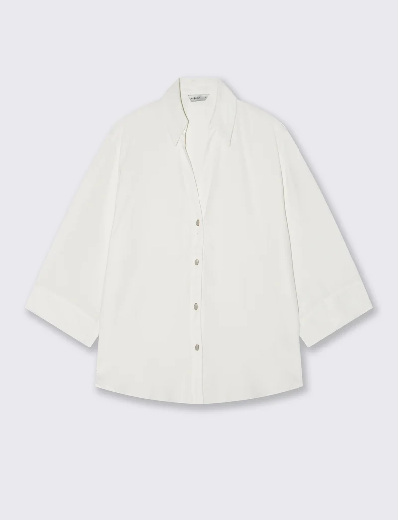 Camicia Basica Maniche a 3/4 - Bianco latte