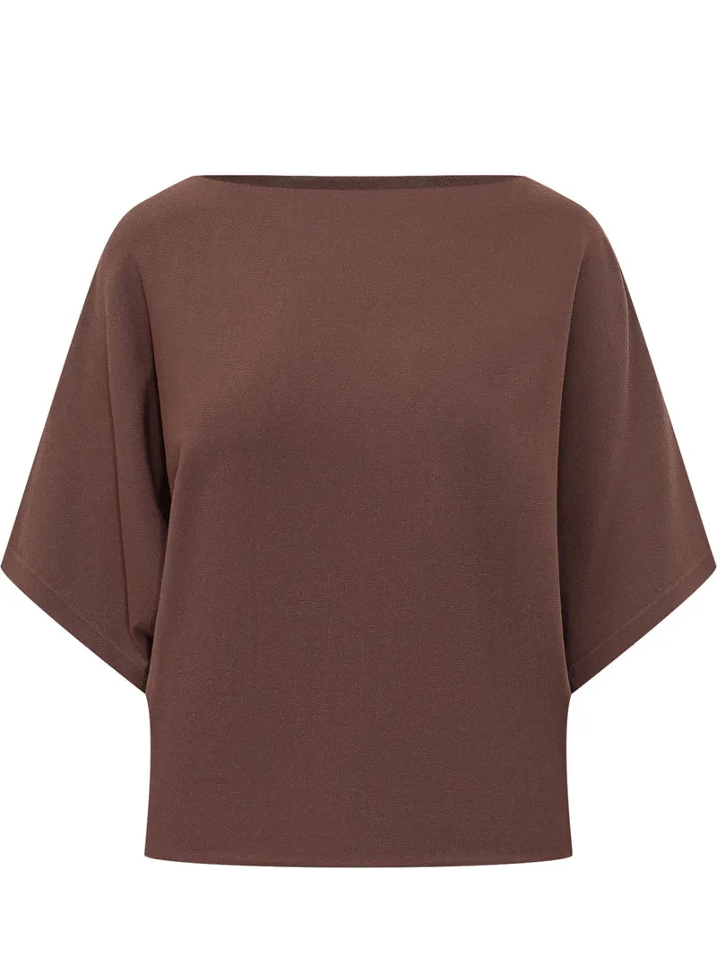 Maglia con Scollo a Barca e Maniche Corte