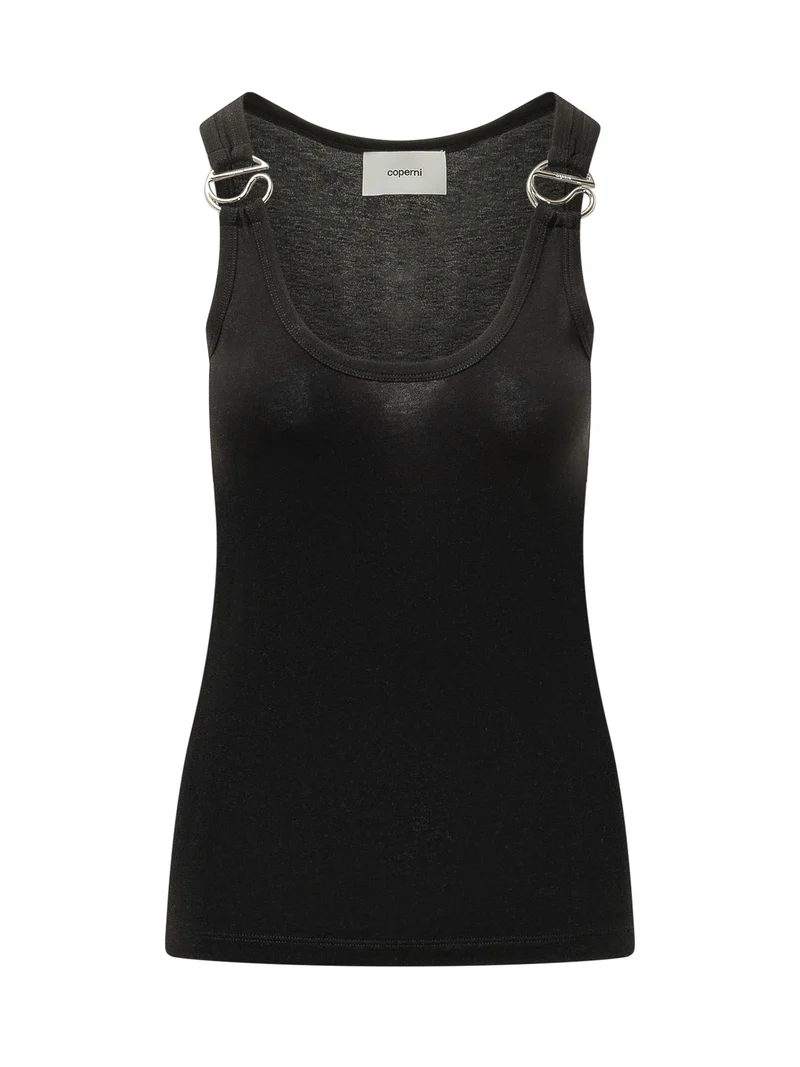 Top con Spalline e Logo