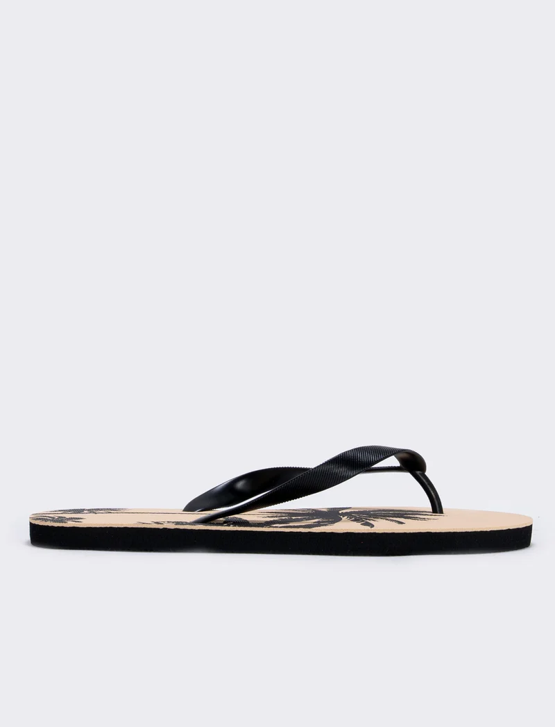 Infradito da uomo con palme in PVC - Nero