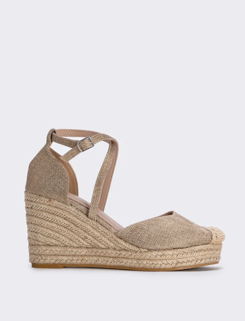 Espadrillas con zeppa da donna - Platino