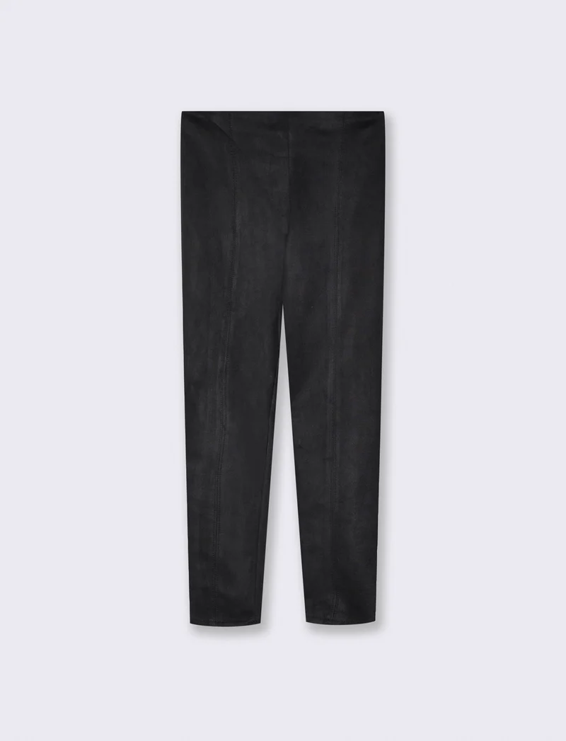 Pantalone elastico in suede - Nero