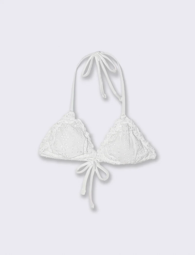 Reggiseno triangolo in sangallo - Bianco