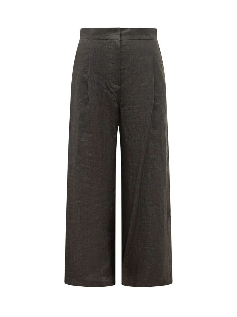 Pantalone Lungo a Gamba Ampia con Vita Strutturata