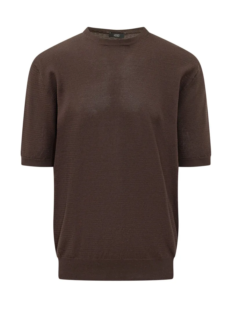 Maglia Girocollo Maniche Corte Traforata