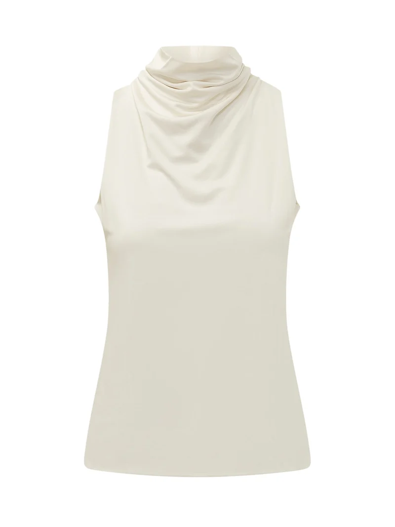 Top Ecary senza maniche con collo drappeggiato